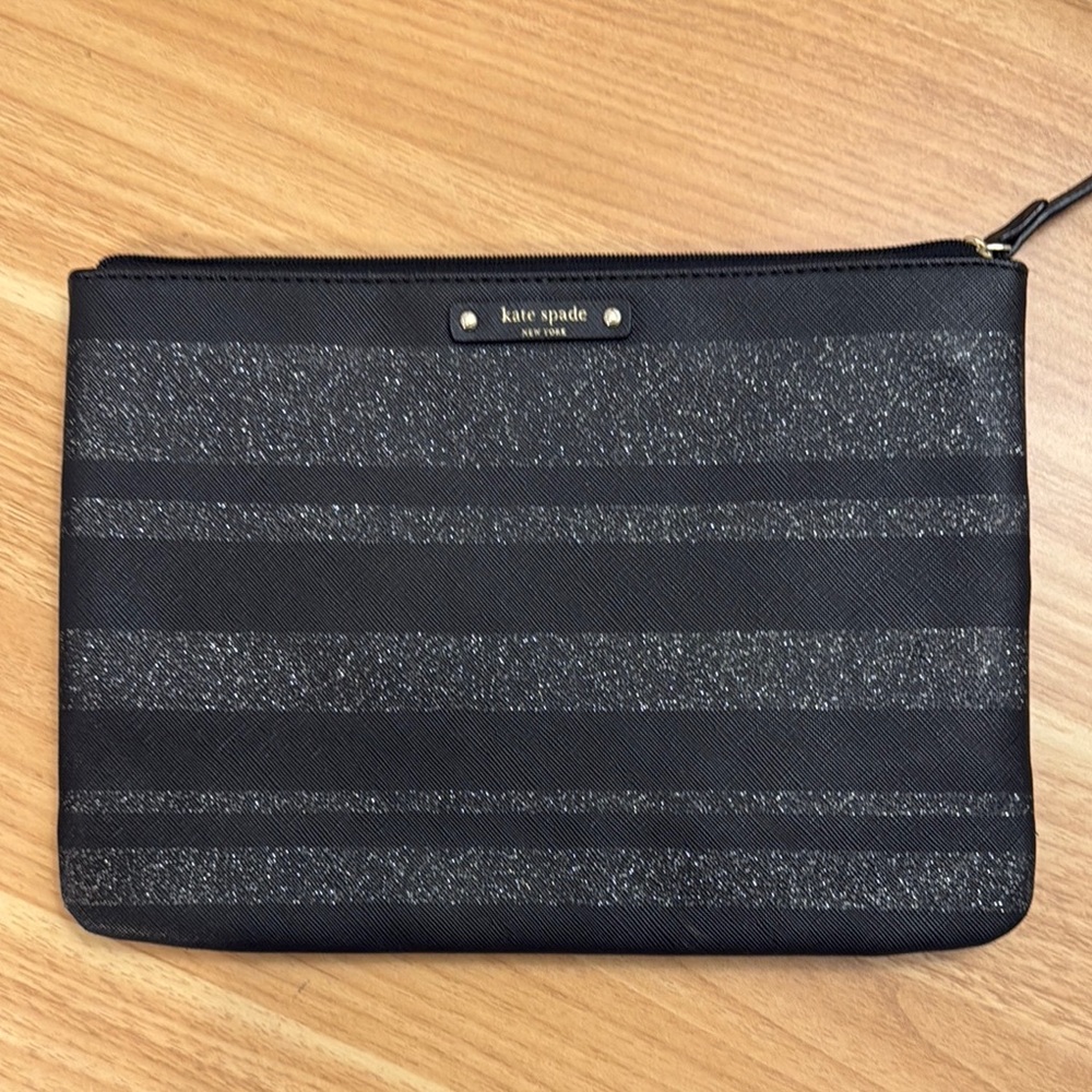 Kate Spade Black Glitter Clutch
